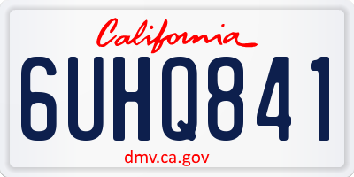 CA license plate 6UHQ841