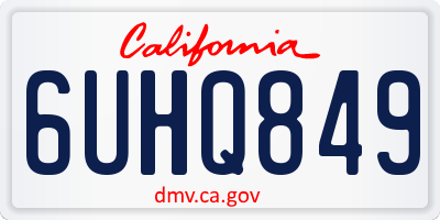 CA license plate 6UHQ849