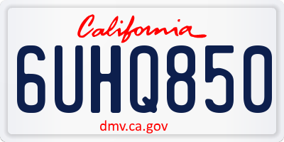 CA license plate 6UHQ850