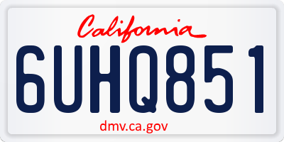 CA license plate 6UHQ851