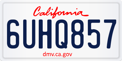 CA license plate 6UHQ857