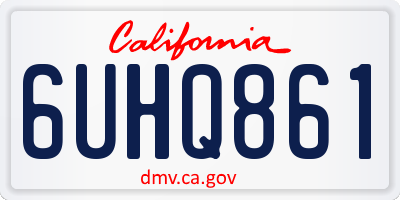 CA license plate 6UHQ861