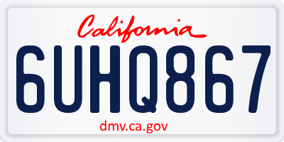 CA license plate 6UHQ867