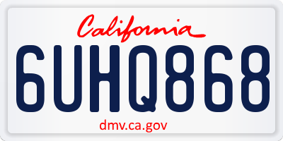 CA license plate 6UHQ868