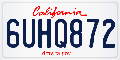 CA license plate 6UHQ872
