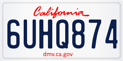 CA license plate 6UHQ874
