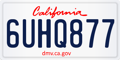 CA license plate 6UHQ877