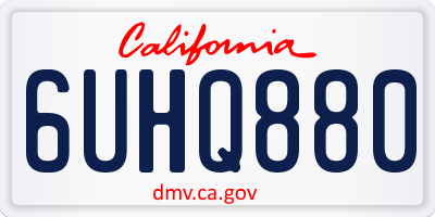 CA license plate 6UHQ880