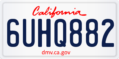 CA license plate 6UHQ882