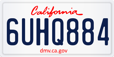 CA license plate 6UHQ884
