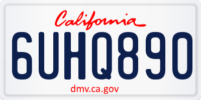 CA license plate 6UHQ890
