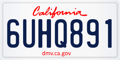 CA license plate 6UHQ891