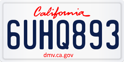 CA license plate 6UHQ893