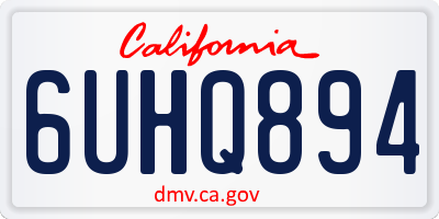 CA license plate 6UHQ894