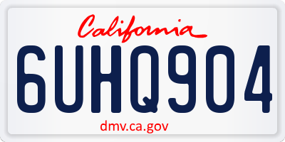 CA license plate 6UHQ904