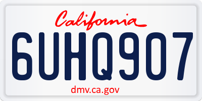 CA license plate 6UHQ907
