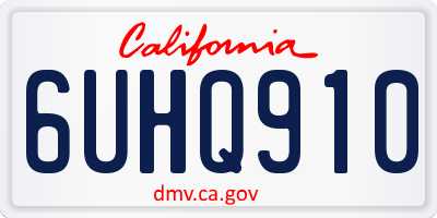 CA license plate 6UHQ910