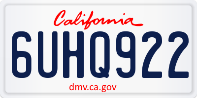 CA license plate 6UHQ922