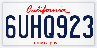 CA license plate 6UHQ923