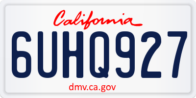 CA license plate 6UHQ927
