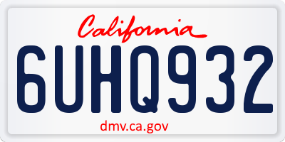 CA license plate 6UHQ932