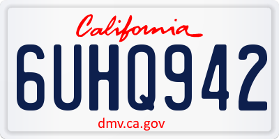 CA license plate 6UHQ942