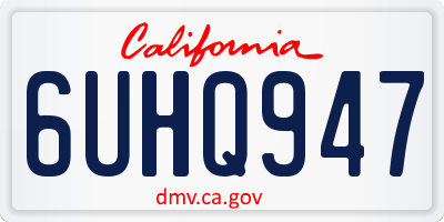 CA license plate 6UHQ947