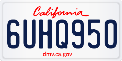 CA license plate 6UHQ950