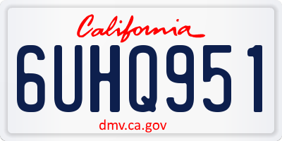 CA license plate 6UHQ951