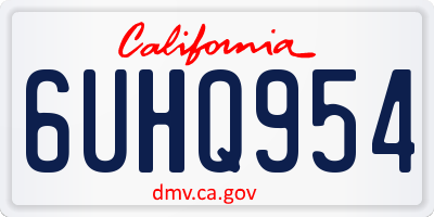 CA license plate 6UHQ954