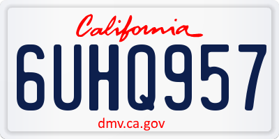 CA license plate 6UHQ957