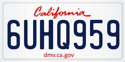 CA license plate 6UHQ959
