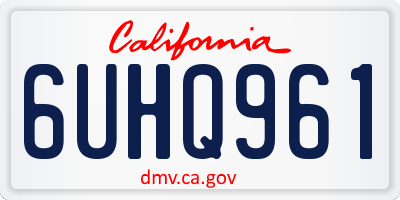 CA license plate 6UHQ961