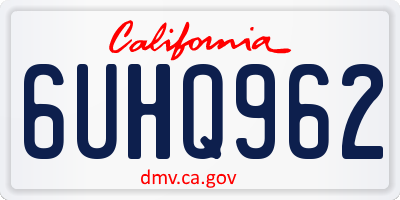 CA license plate 6UHQ962