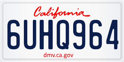 CA license plate 6UHQ964