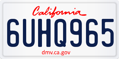 CA license plate 6UHQ965