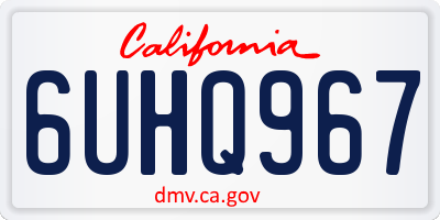 CA license plate 6UHQ967
