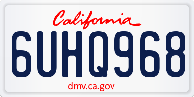 CA license plate 6UHQ968