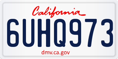 CA license plate 6UHQ973