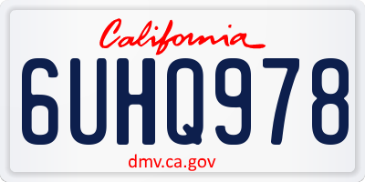 CA license plate 6UHQ978