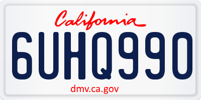 CA license plate 6UHQ990