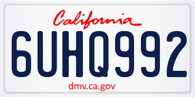 CA license plate 6UHQ992