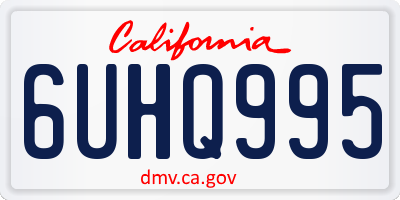 CA license plate 6UHQ995