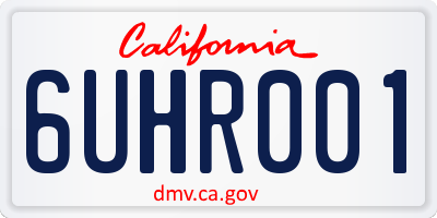 CA license plate 6UHR001