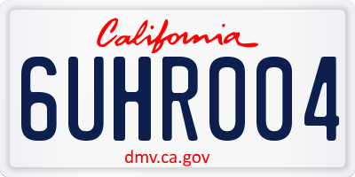 CA license plate 6UHR004