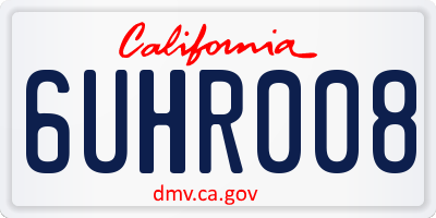 CA license plate 6UHR008
