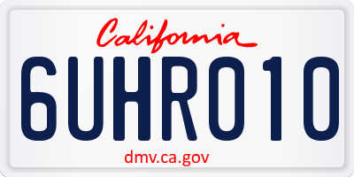 CA license plate 6UHR010