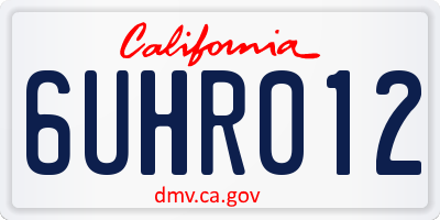 CA license plate 6UHR012