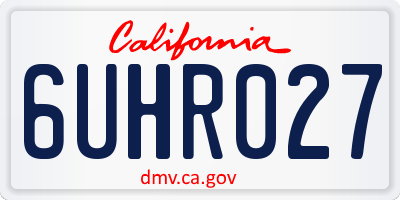 CA license plate 6UHR027