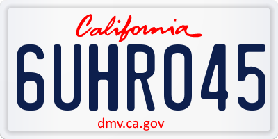 CA license plate 6UHR045